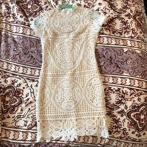 White bodycon cocktail dress